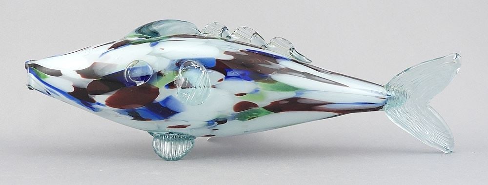 Fratelli Toso "Harlequin" Glass Fish , 10 3/4"L. (1 of 3)