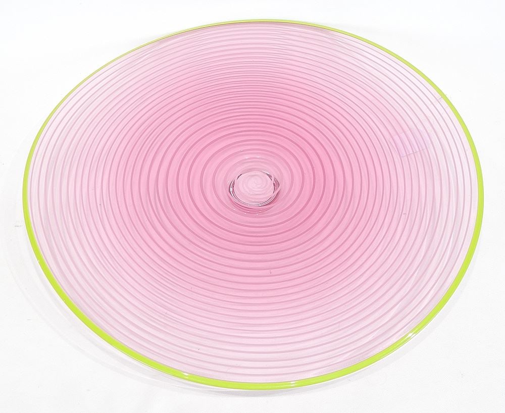 Art Glass Charger signed Gary Bolt' 04, 18 5/8" Diameter. (1 of 3)