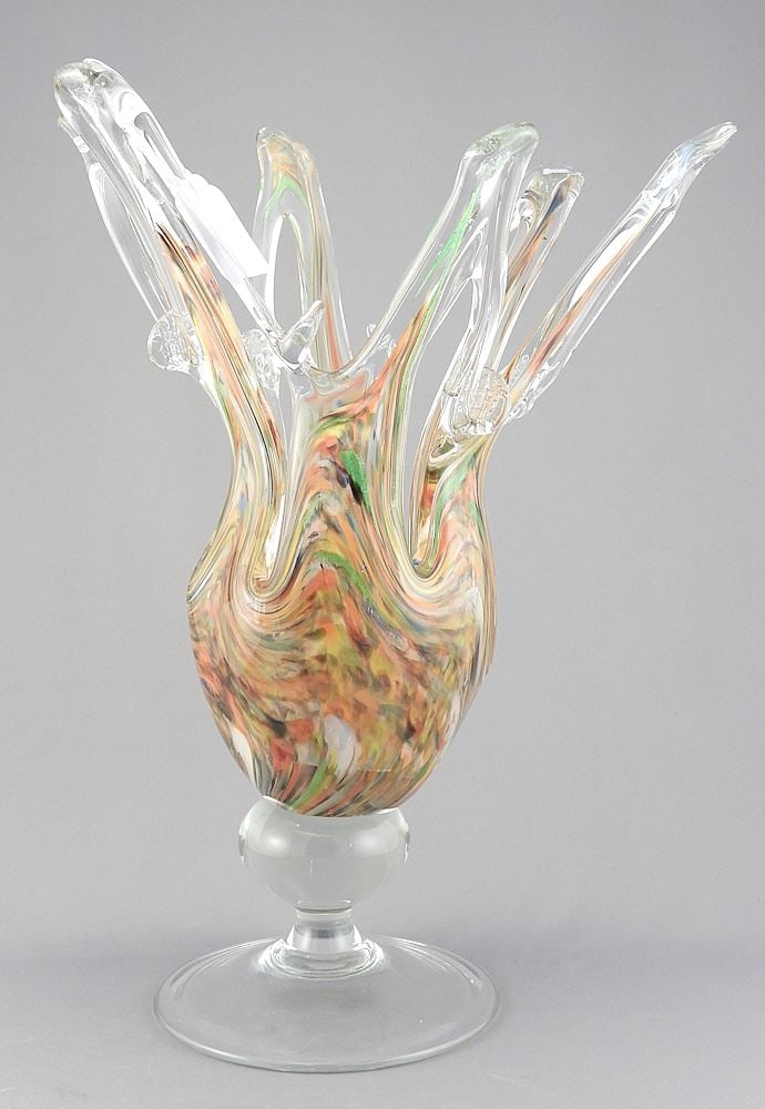 1960's Multi-Coloured Art Glass Centrepiece, 15"h. (1 of 2)