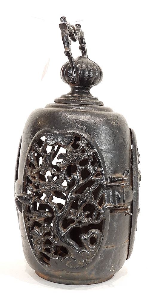 Japanese Cast Iron Garden Lantern, 14 1/4"h.: Japanese Cast Iron Garden Lantern, 14 1/4"h.