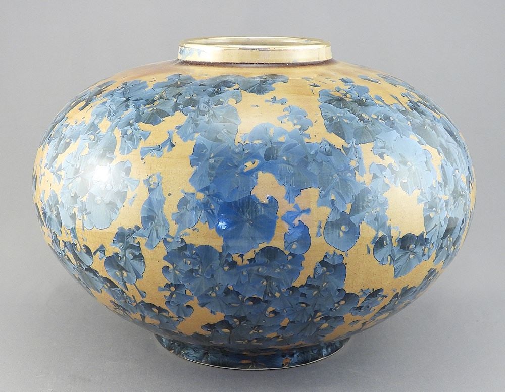 Porcelain Vase with Metallic Oxide Glaze signed (B) Boyd, 7 1/2"h. (1 of 3)