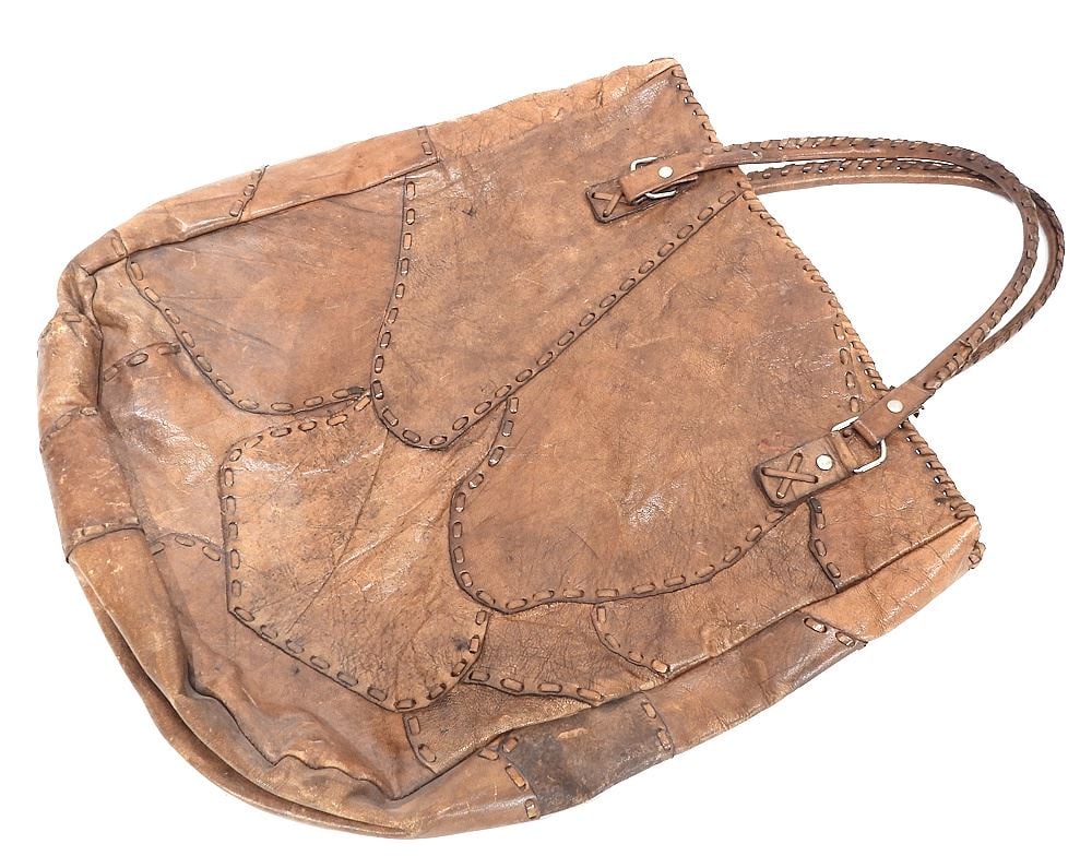 Five Leather Tooled/Molded/Patchwork Handbags, 9 3/4 - 17"L. - 5