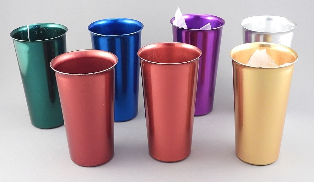 Seven "Flamingo by Nasco" Italian Spun Aluminum Cups, 5"h. (1 of 2)