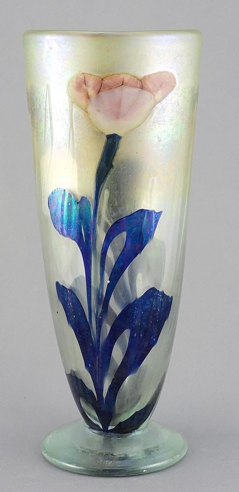 Art Glass Vase signed with Label Robert Held Art Glass, 10 1/2"h. (96) (1 of 3)