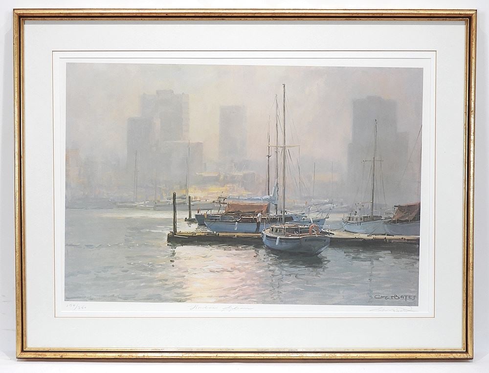 LEP signed G.W. (George William) Bates, 20 x 29 1/2" "Harbour Gleam" #178/350.: LEP signed G.W. (George William) Bates, 20 x 29 1/2" "Harbour Gleam" #178/350.