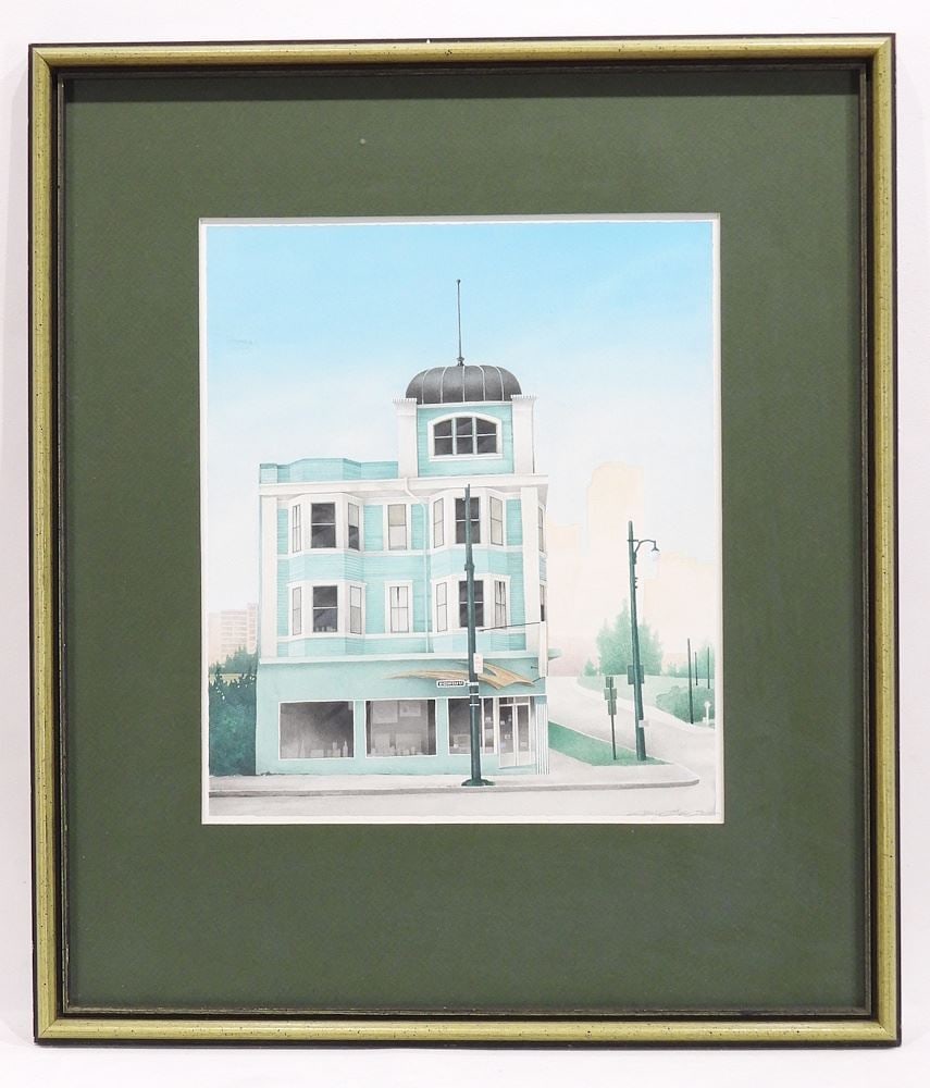 Mixed Media on Paper signed Clancy Gibson, 14 1/4 x 12" "W. Georgia St": Mixed Media on Paper signed Clancy Gibson, 14 1/4 x 12" "W. Georgia St"