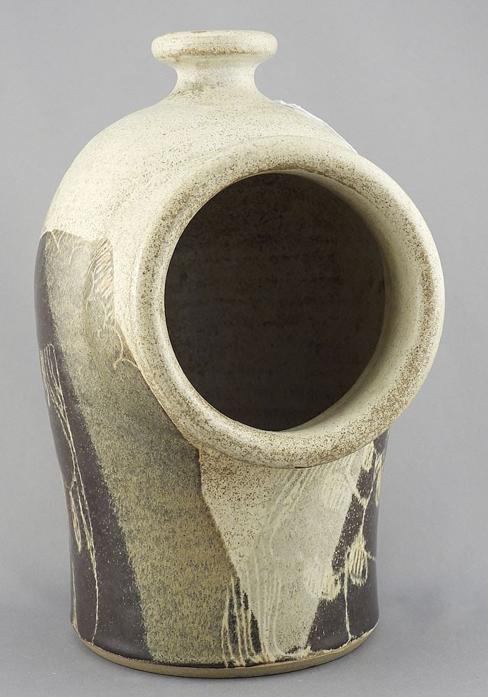 Stoneware "Salt Pig", Critch Pottery /Diana Worthy, 9 1/2"h, Base Marked. (1 of 5)