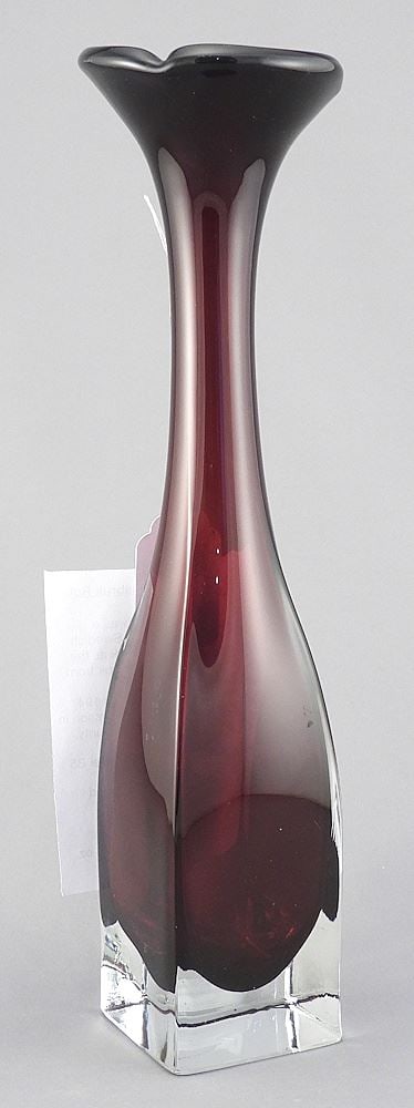 Aseda Glasbruk "Trumpet" Vase, Bo Borgstrom, 11 1/2"h. (1 of 2)