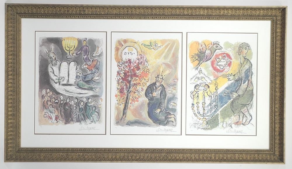 Triptych After Marc Chagall, Each 20 1/2 x 14", "Various Subjects" (various editions). (1 of 7)