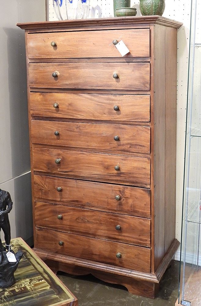 Indonesian Mahogany Eight Drawer Chest, 53"h. (1 of 1)