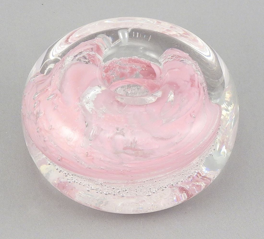 Glashytta Norway Blown Glass Candle Holder, 1 3/4"h. (1 of 4)