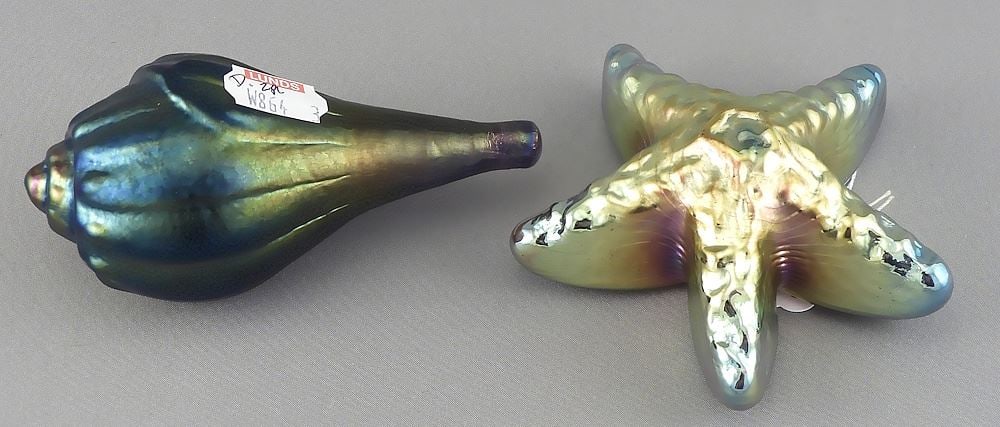 Robert Held Studio Marine Paperweights, 3 1/2 - 4"L, One signed. (1 of 2)