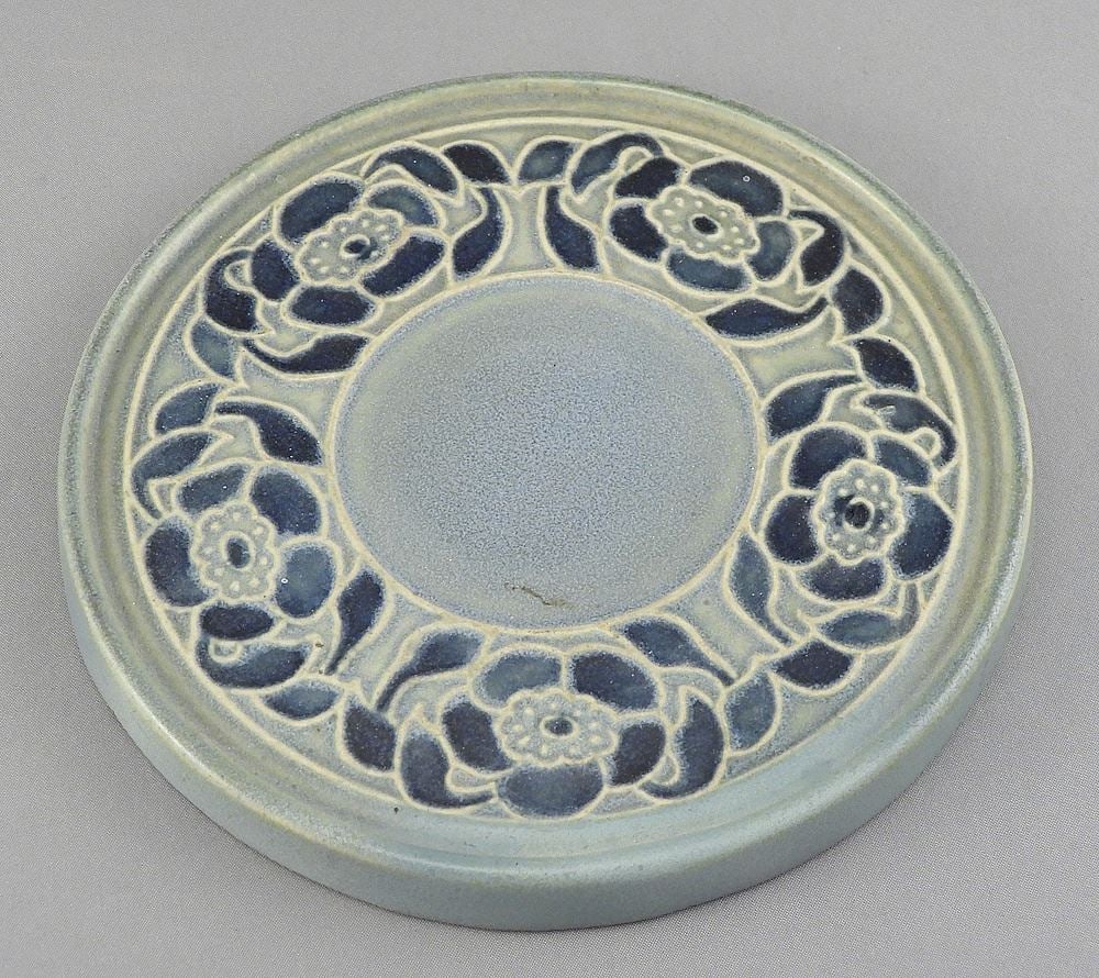 North Dakota School of Mines Pottery Trivet, Impressed LAT 307, 5 1/8" Diameter.: North Dakota School of Mines Pottery Trivet, Impressed LAT 307, 5 1/8" Diameter.