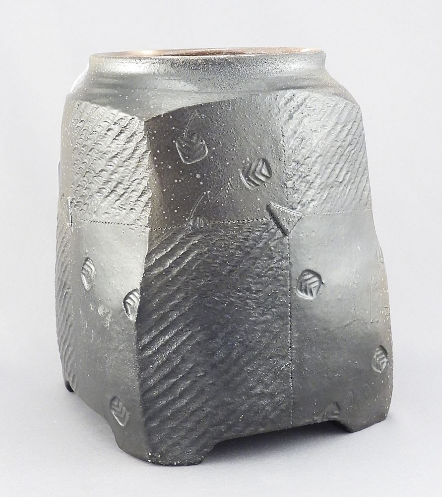 Stoneware Vase with Impressed Mark of Larry Davidson, 7 1/2"h. (1 of 4)