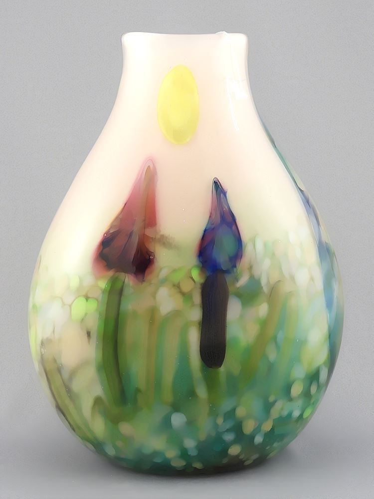 Studio Glass Vase signed Philbin, 10 1/2"h. (1 of 4)