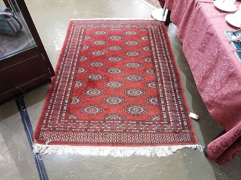 Bokhara Wool Carpet, Approximately 4'2" x 6'1". (1 of 2)