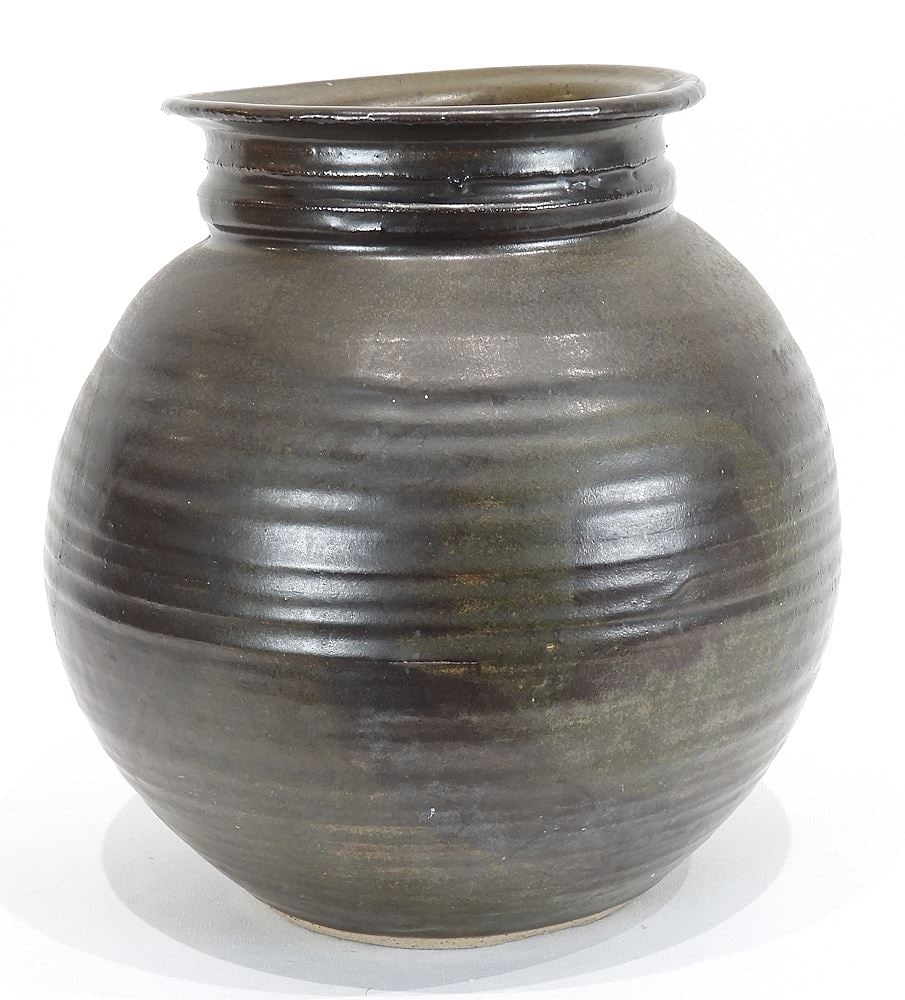 Stoneware Vase signed (Walter) Dexter, 11 1/2"h. (1 of 3)