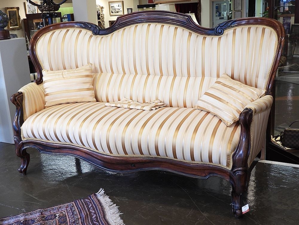 Mid 19th C. Rosewood Settee, 43 x 72 x 30". (1 of 2)