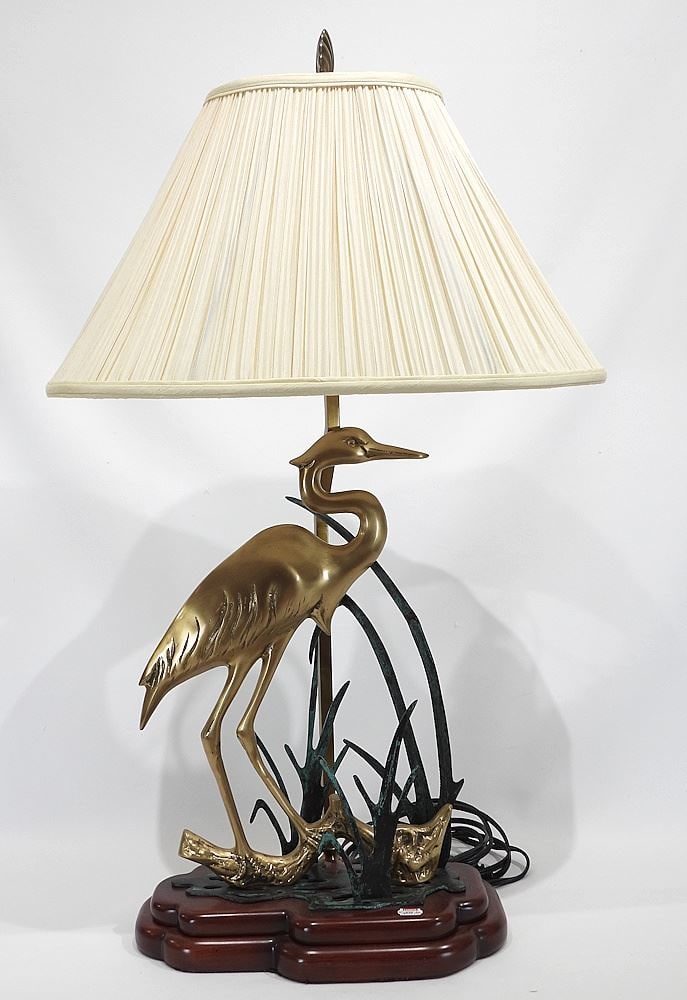 Bronze "Heron" Lamp, 33". (1 of 3)