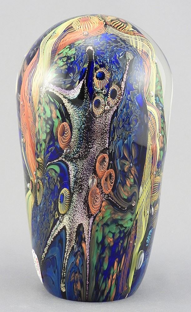 Lindsay Art Glass Paperweight 2006, 6 3/8"h. (1 of 4)