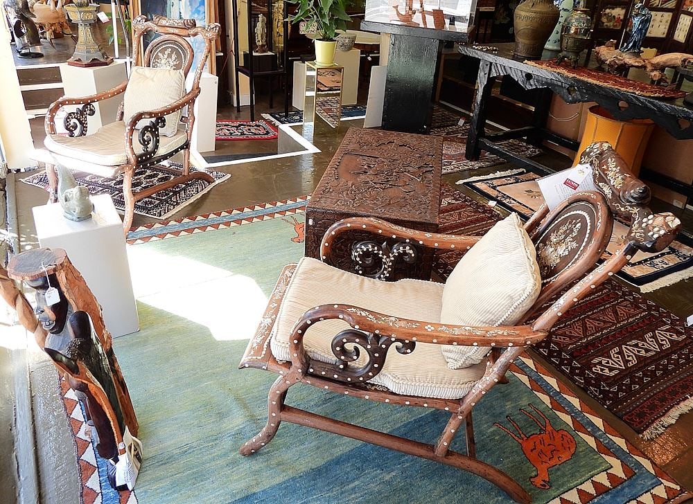 Pair of Northern Indian or Tibetan "Moon Gazing" Chairs C.1870-1880, Poss. Himalayan Rosewood. (1 of 6)