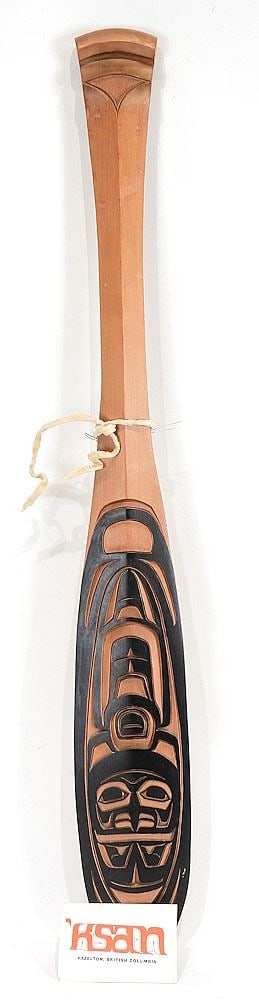 K'San "Hawk Paddle" signed Chaz (Chester McLean) '85, 30 1/4"L with Card. (1 of 4)