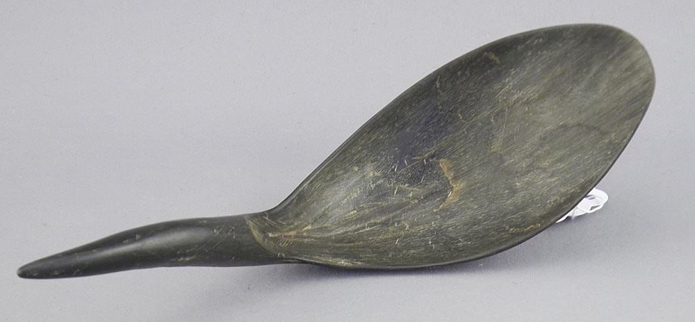 Old Northwest Coast Horn Spoon, 6 3/8"L. (1 of 2)