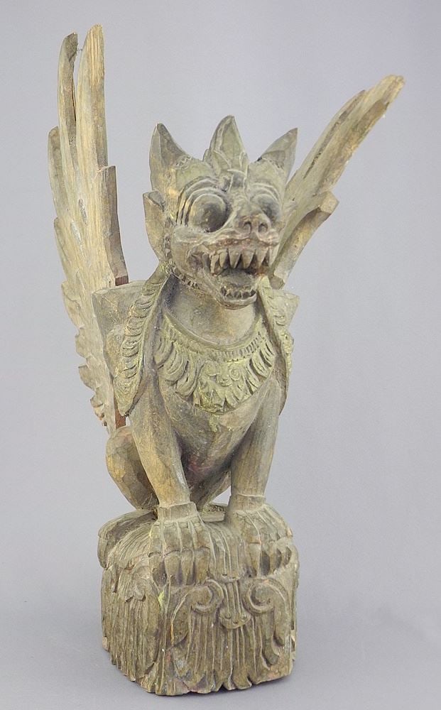 Carved Wood Garuda Figure, 14"h (loose wings noted). (1 of 2)