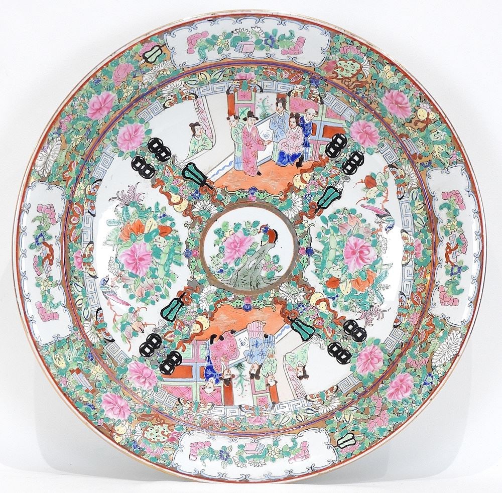 Chinese Rose Mandarin Charger, 16 1/4" Diameter. (1 of 5)