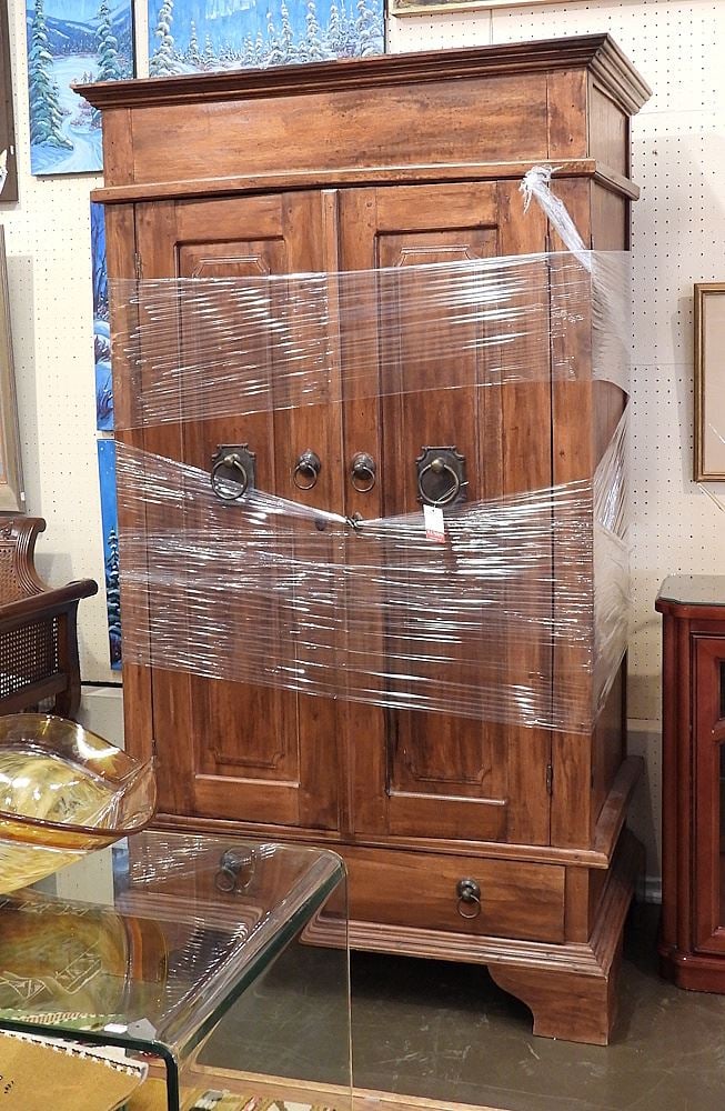 Indonesian Mahogany Double Door Cabinet, 71 3/4"h. (1 of 2)