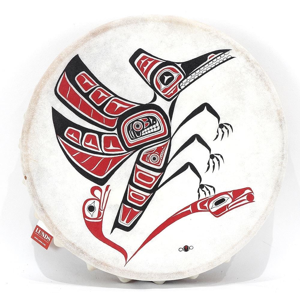 Northwest Coast Drum, Unsigned, 2 3/4 x 13 3/4". (1 of 3)