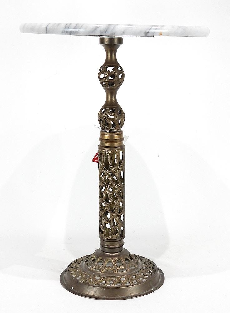 Marble Top Brass Table. (1 of 3)