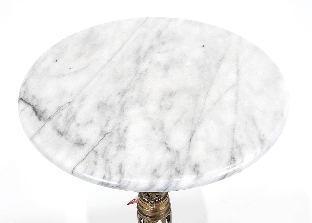 Marble Top Brass Table. - 3