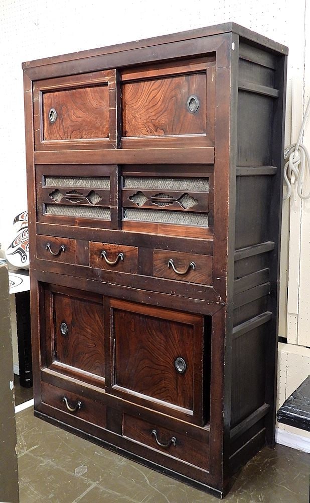 19th C. Japanese Tansu, 2 Sections, 63 1/4"h. (1 of 3)