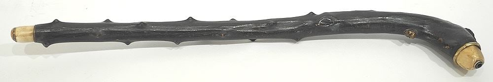 Wood Branch Opium Pipe with Bone Bowl & Mouthpiece, NO EXPORT, 28"L. (1 of 7)