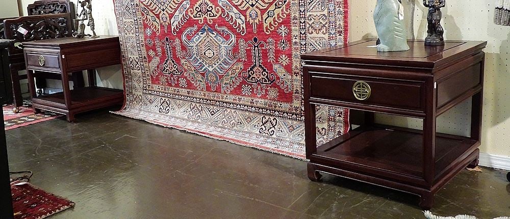 Pair of Chinese Rosewood Lamp Tables , 22 1/4"h. (1 of 5)