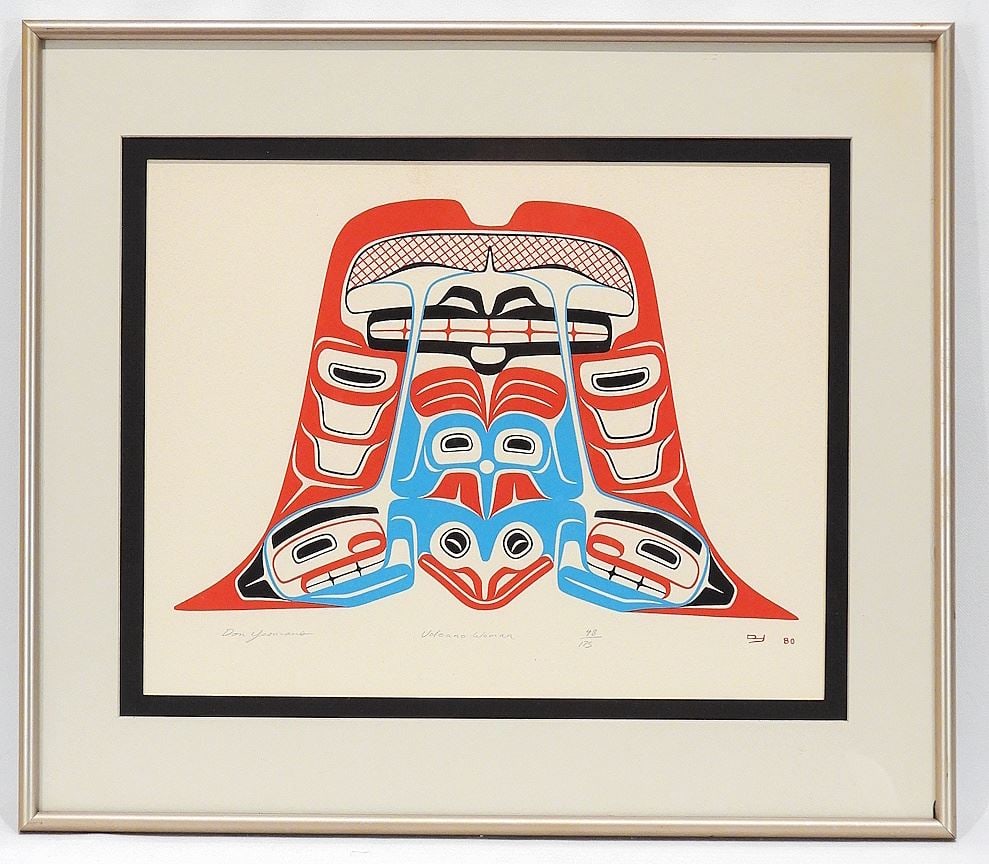 Serigraph signed & Monogrammed Don Yeomans, 9 3/8 x 11 3/4" "Volcano Woman" #48/150. (1 of 4)
