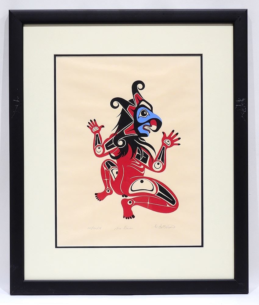 Coast Salish Serigraph signed D. (Doug) LaFortune, 15 5/8 x 12" "Fire Dancer" 315/500/78. (1 of 4)