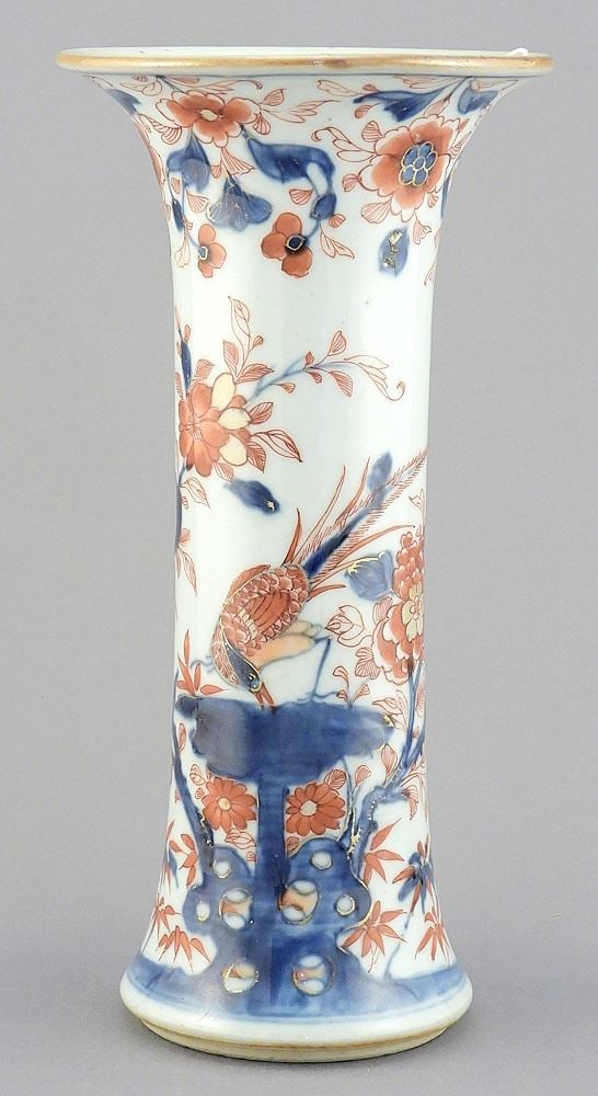 Chinese Imari Porcelain Vase with Everted Rim, 9"h. (1 of 2)