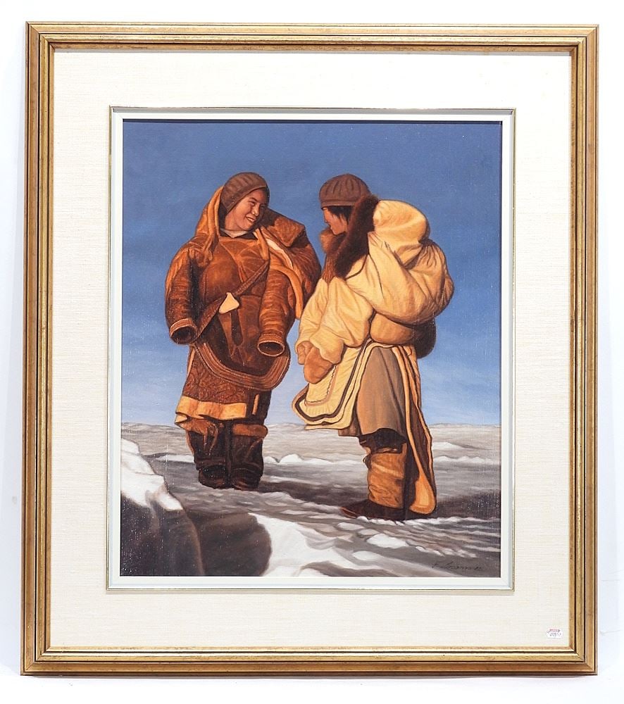 Acrylic on Canvas signed F. Lorenzo (Fracchetti), 24 x 20" "Inuit". (1 of 5)