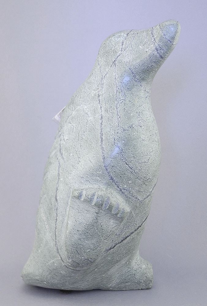 Inuit Stone Sculpture by Timangiak Petaulassie, 10 1/2"h "Big Foot Bird ". (1 of 4)