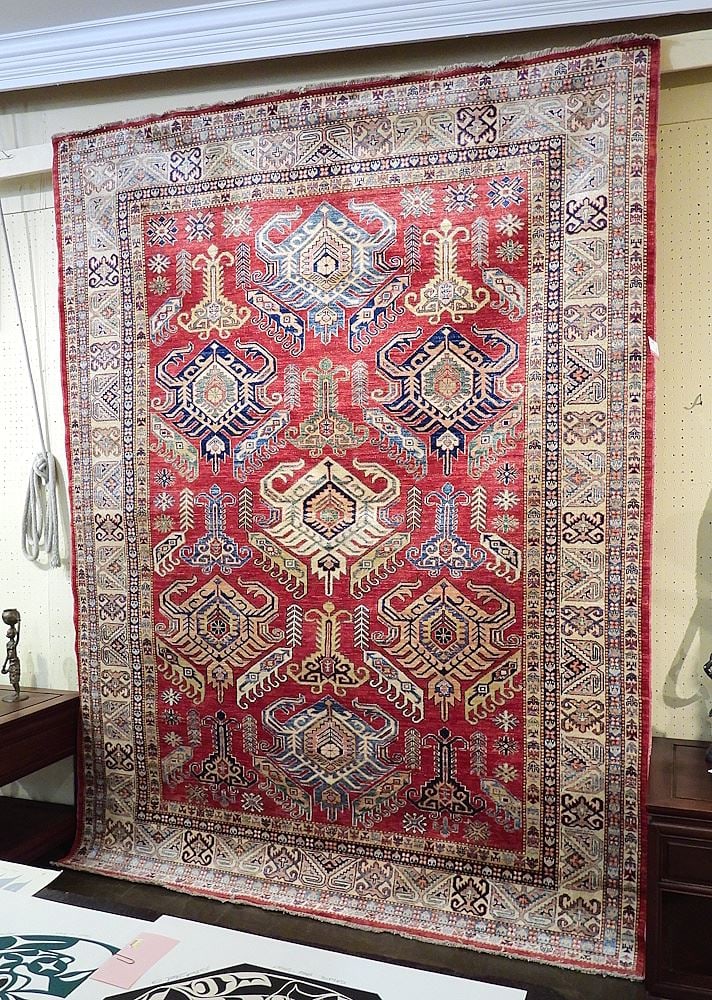 Turkish Hand Knotted Carpet Approximately 6'6" x 8'8". (1 of 2)