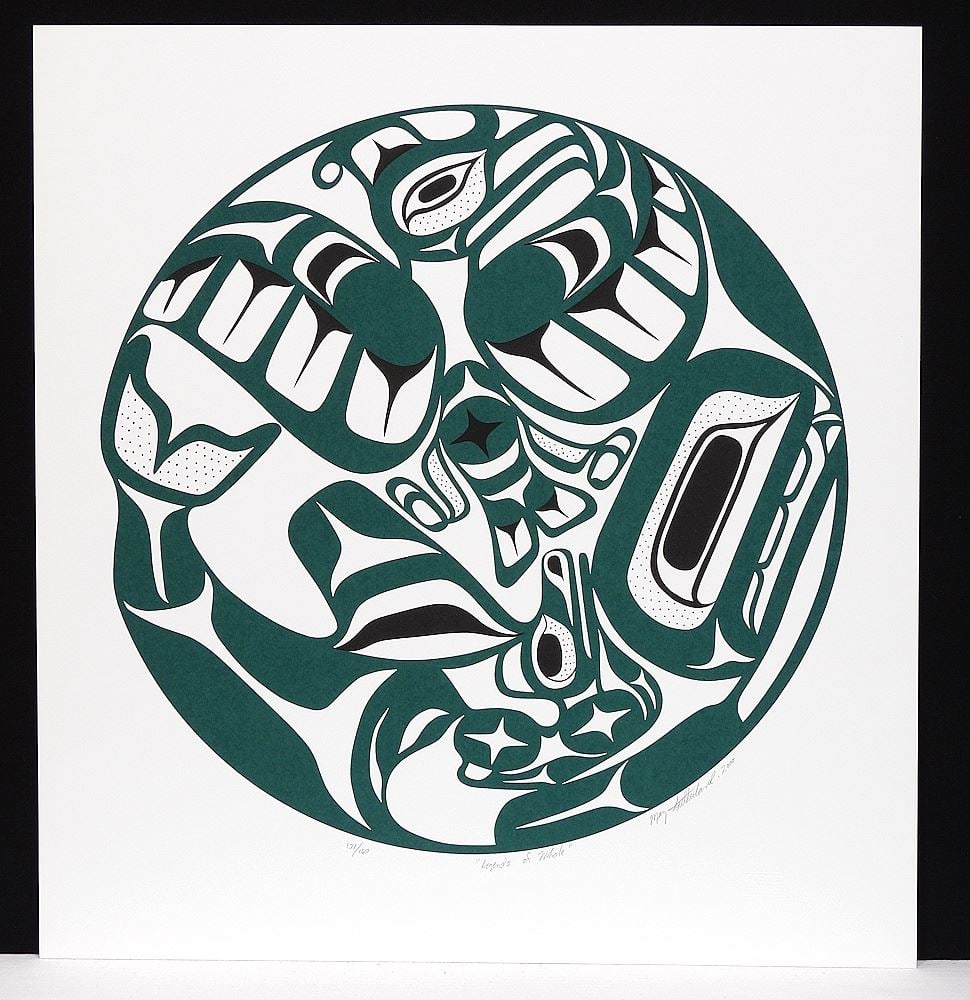 Nuu-Chah-Nulth Serigraph signed Moy Sutherland, 20 x 18 3/4" "Legends of Whale" #151/160 (unframed) (1 of 2)