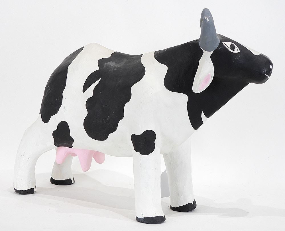 Bangladeshi Papier Mache Cow Figure ,19"L. (1 of 2)