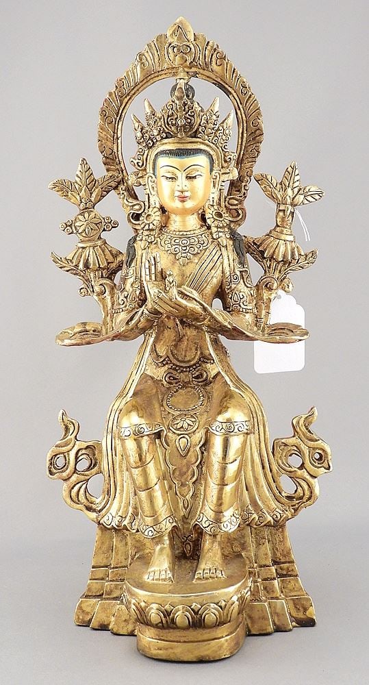 Chinese Gilt Metal Figure of the Buddha, 12 1/4"h. (1 of 4)