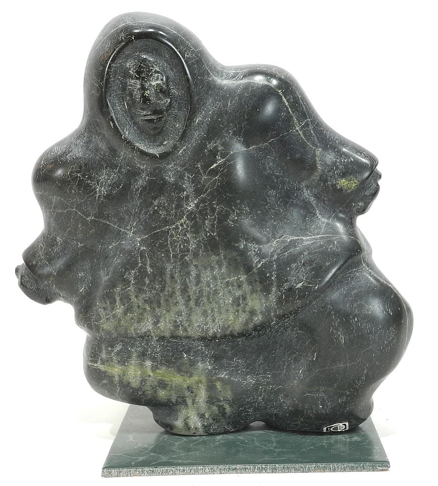 Inuit Hardstone Carving of a Standing Man, 12 1/4"h. (1 of 2)