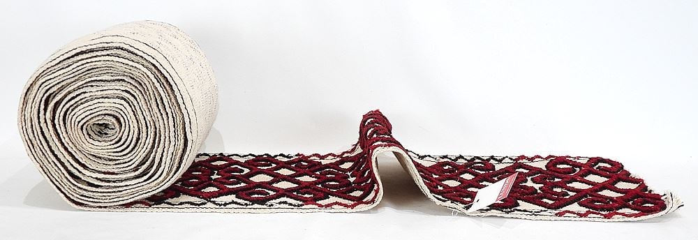Old Kazakh Hand Knotted Wool Tent/ Yurt Band, 25' x 11". (1 of 2)
