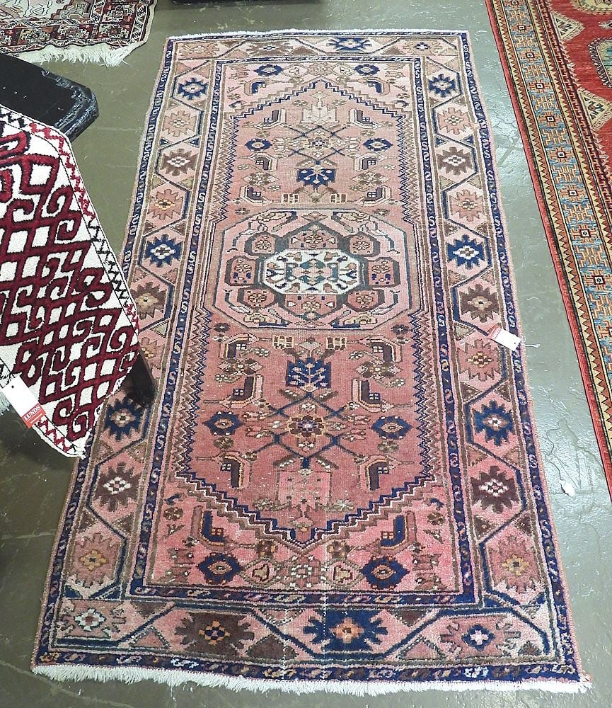 Iranian Hand Knotted Carpet Approximately 3'4" x 6'6". (1 of 3)