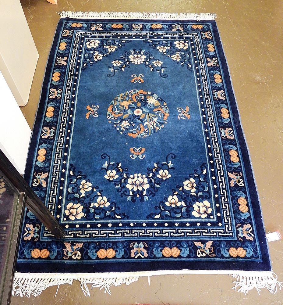 Chinese Tientsin Wool Carpet, Approximately 4'1" x 6'6". (1 of 3)