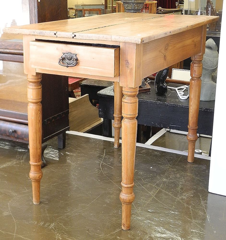 Canadian Pine Farmhouse Table, 30 1/8 x 38 5/8 x 22 1/2". (1 of 3)